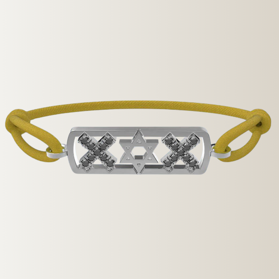 Amsterdamer David-Armband mit schwarzem Diamant