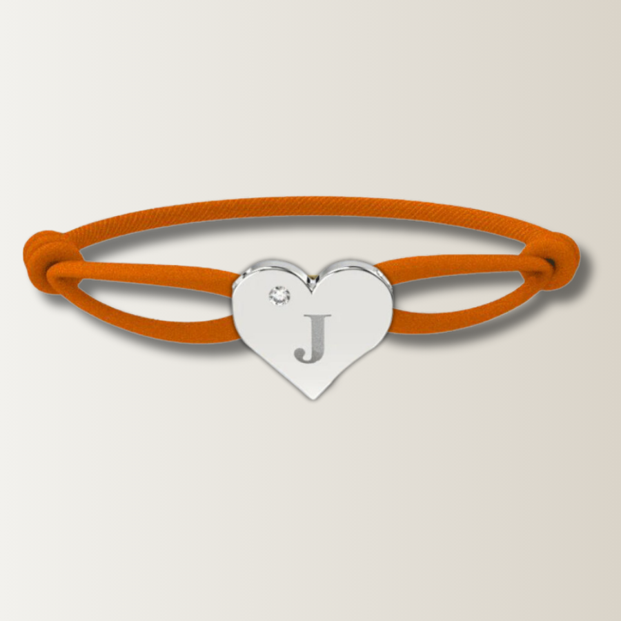 Hart armband met satijn koord