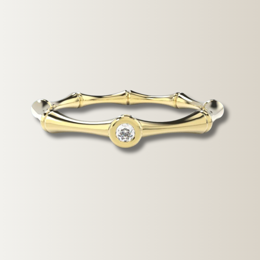 Bamboo ring with diamond