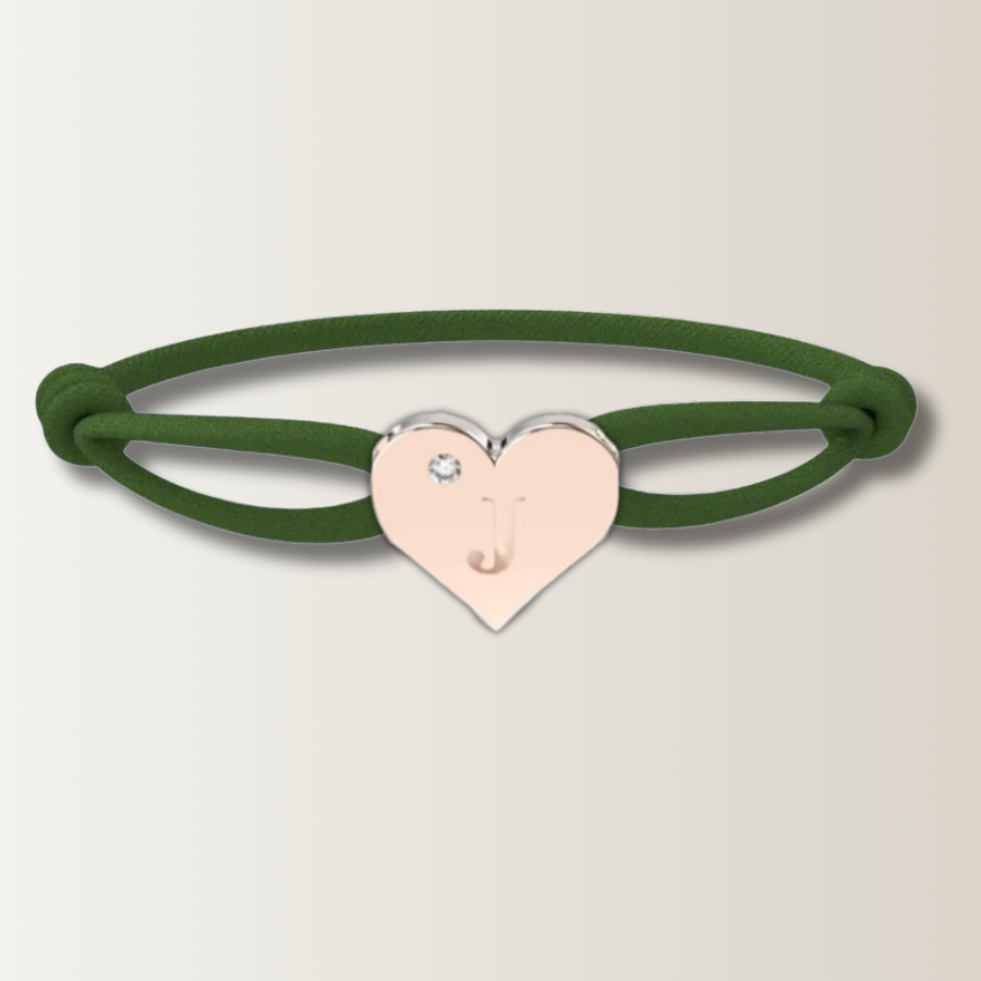 Hart armband met satijn koord