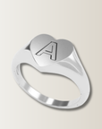 Love signet ring with letter