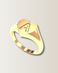 Love signet ring with letter