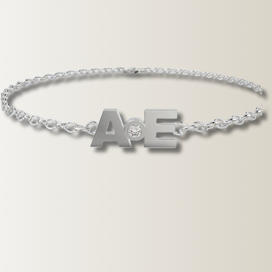 Letters armband met diamant