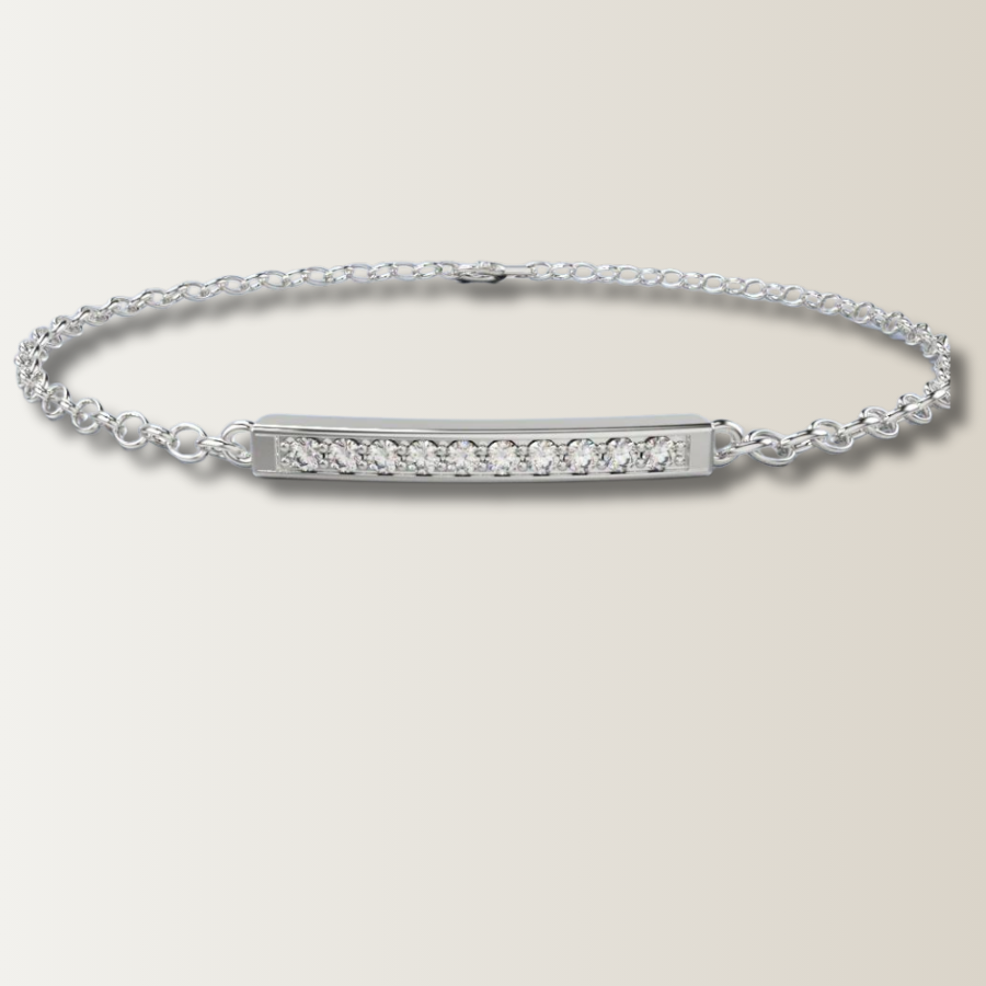 Plate bracelet with diamond