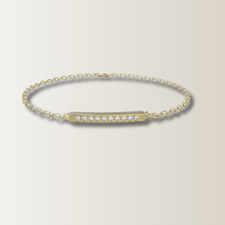 Plate bracelet with diamond